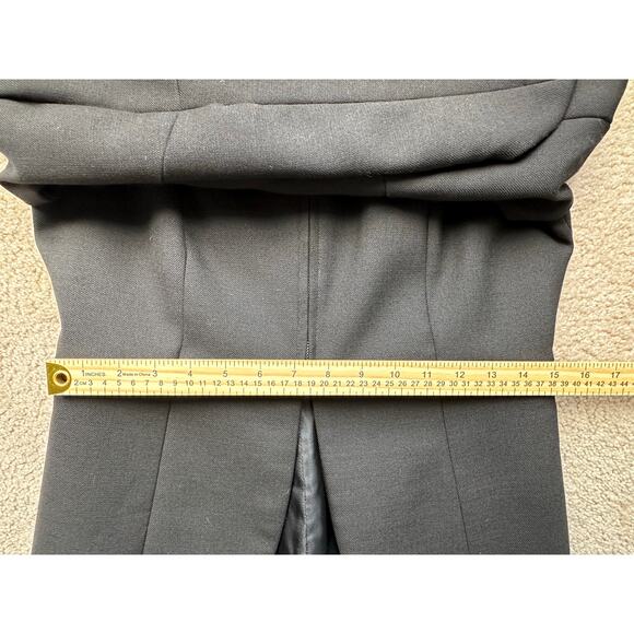 Zara Basic Black Wool Structured Zip Power Blazer Jacket Size M Corporatecore - Picture 9 of 10